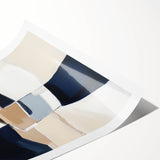 Contemporary Abstract Canvas – Beige and Navy Geometric Wall Art