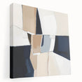 Contemporary Abstract Canvas – Beige and Navy Geometric Wall Art