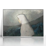 Expressionist Art - Woman in a White Shawl by Zolo Palugyay - Vintage Scene
