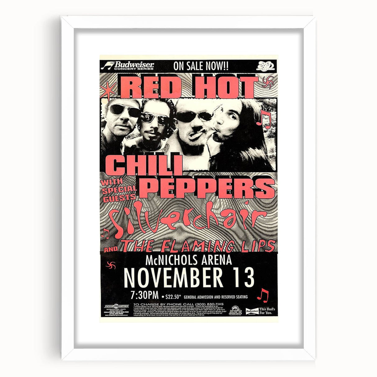 Red Hot Chili Peppers Concert Poster | Vintage Rock Wall Art