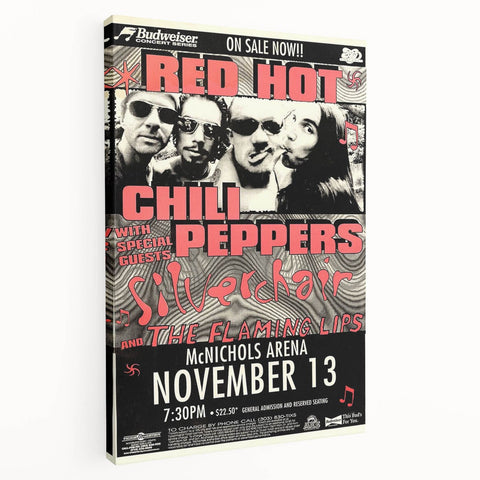 Red Hot Chili Peppers Concert Poster | Vintage Rock Wall Art