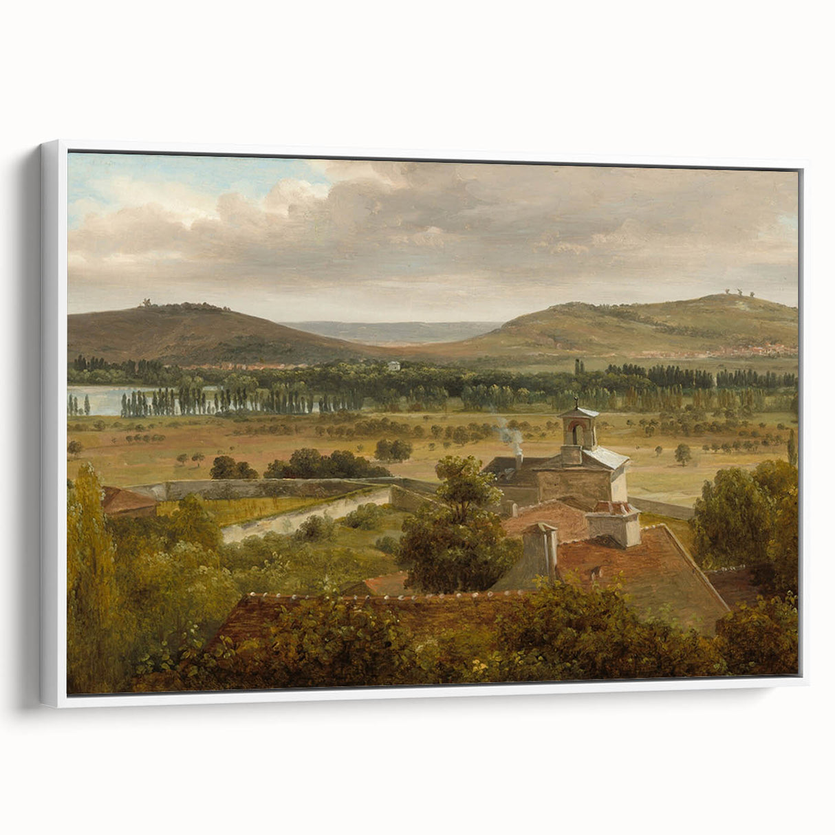 Romantic Art Prints: Panoramic Landscape Near River Moselle by Rousseau