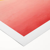 Abstract minimalist wall art on rolled canvas, showcasing soft pastel colors and geometric shapes, packaged securely in a protective cardboard tube for delivery.