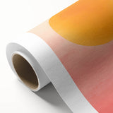 Abstract minimalist wall art on rolled canvas showcasing soft pastel colors and geometric shapes, perfect for modern home decor, packaged securely in a cardboard tube.