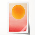 Abstract minimalist wall art print showcasing soft pastel colors and geometric shapes, rolled up in a protective cardboard tube for easy storage and display. Ideal for modern home decor.
