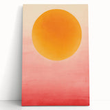 Abstract minimalist wall art on stretched canvas, featuring soft pastel colors and fluid shapes, leaning against a neutral background, perfect for modern decor.