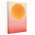 Abstract minimalist wall art on stretched canvas showcasing soft pastel colors and geometric shapes, ideal for modern home decor or office spaces.