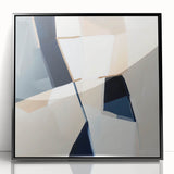 Geometric Abstract Wall Decor – Navy and Beige Minimalist Canvas
