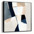 Geometric Abstract Wall Decor – Navy and Beige Minimalist Canvas