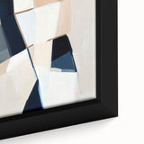 Geometric Abstract Wall Decor – Navy and Beige Minimalist Canvas