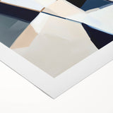 Geometric Abstract Wall Decor – Navy and Beige Minimalist Canvas