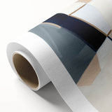 Geometric Abstract Wall Decor – Navy and Beige Minimalist Canvas