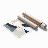 Geometric Abstract Wall Decor – Navy and Beige Minimalist Canvas