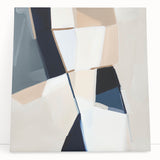 Geometric Abstract Wall Decor – Navy and Beige Minimalist Canvas