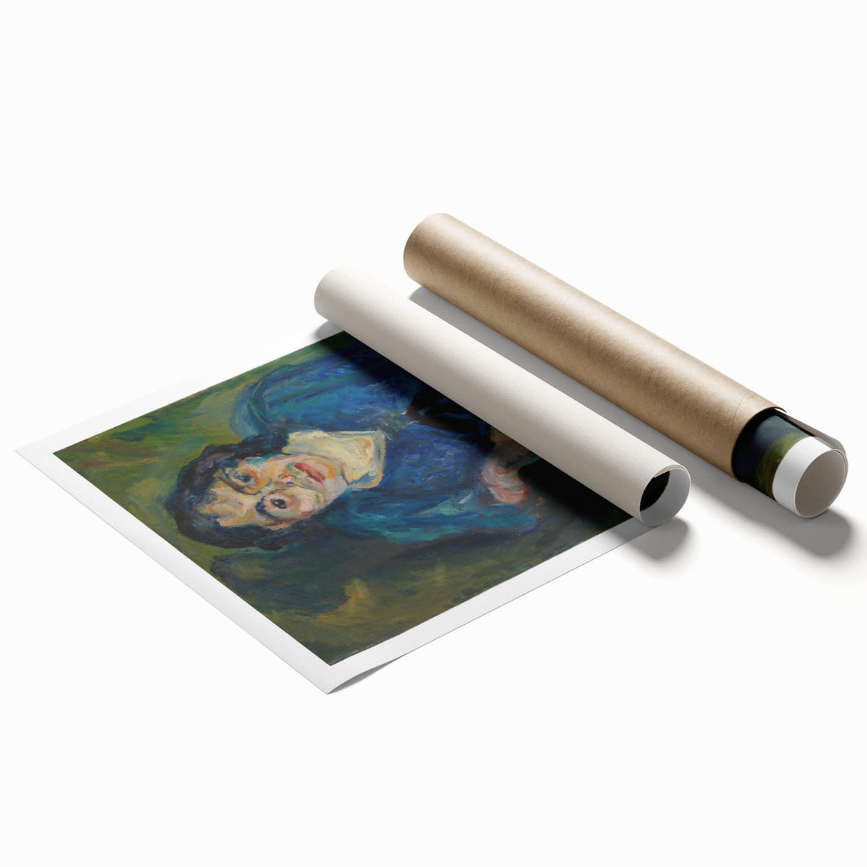 Expressionist Woman in Blue – Vibrant Figurative Wall Art