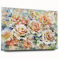 Romantic Floral Wall Art – Impressionist Rose Canvas for Living Room