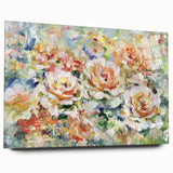 Romantic Floral Wall Art – Impressionist Rose Canvas for Living Room