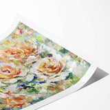 Romantic Floral Wall Art – Impressionist Rose Canvas for Living Room