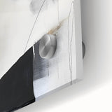 Abstract minimalist wall art design featuring a close-up view of colorful shapes and textures on acrylic glass, ideal for modern decor and artistic expression.