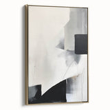 Framed abstract minimalist wall art featuring elegant gold accents on a textured canvas, displayed in a stylish side view, perfect for modern home decor.