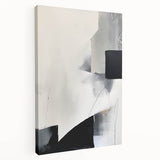 Abstract minimalist wall art on stretched canvas, showcasing soft pastel colors and geometric shapes, ideal for modern home decor and artistic expression.