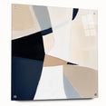 Minimalist Abstract Wall Art – Neutral Beige and Navy Canvas