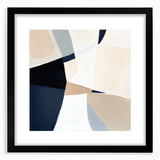 Minimalist Abstract Wall Art – Neutral Beige and Navy Canvas