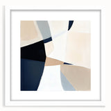Minimalist Abstract Wall Art – Neutral Beige and Navy Canvas