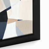 Minimalist Abstract Wall Art – Neutral Beige and Navy Canvas