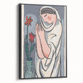 Modern Minimalist Wall Art - Woman with Flowers Abstract Print