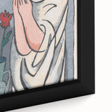 Modern Minimalist Wall Art - Woman with Flowers Abstract Print