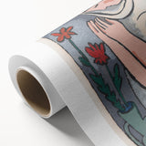 Modern Minimalist Wall Art - Woman with Flowers Abstract Print