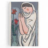 Modern Minimalist Wall Art - Woman with Flowers Abstract Print