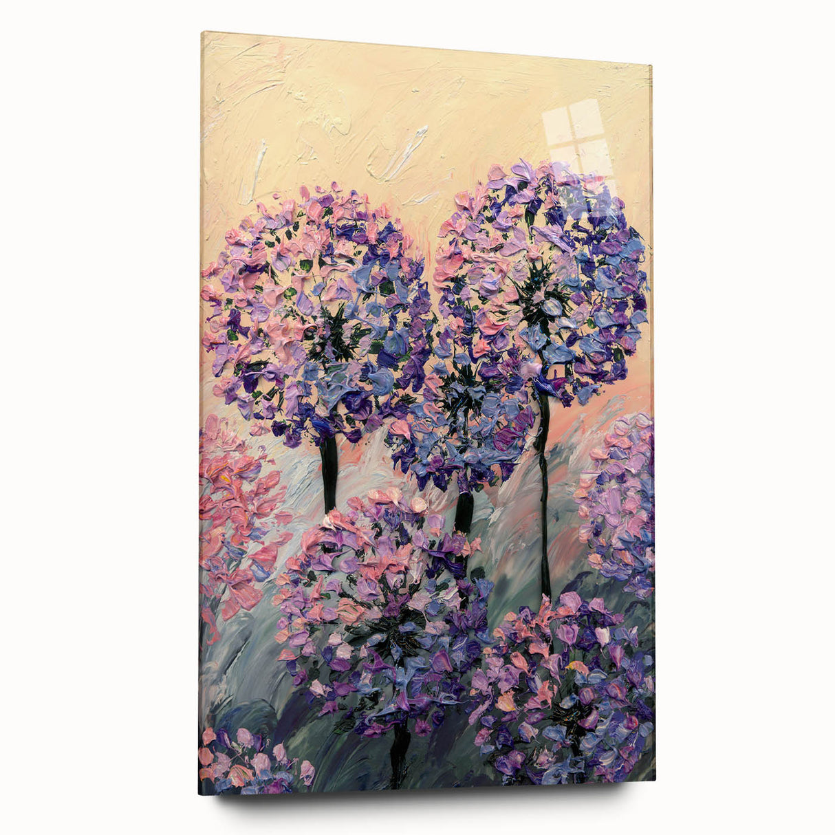 Textured Floral Wall Art – Purple and Pink Hydrangea Canvas