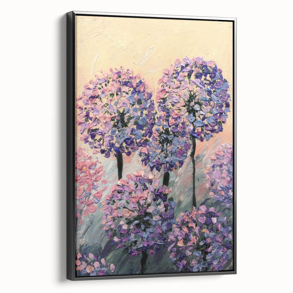 Textured Floral Wall Art – Purple and Pink Hydrangea Canvas