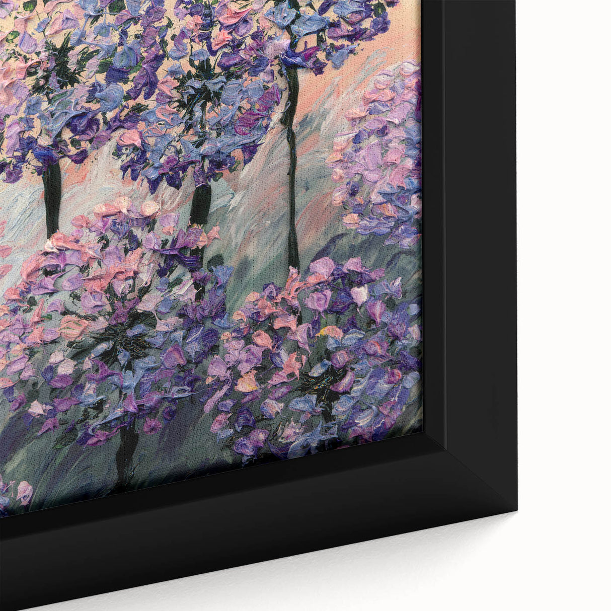 Textured Floral Wall Art – Purple and Pink Hydrangea Canvas