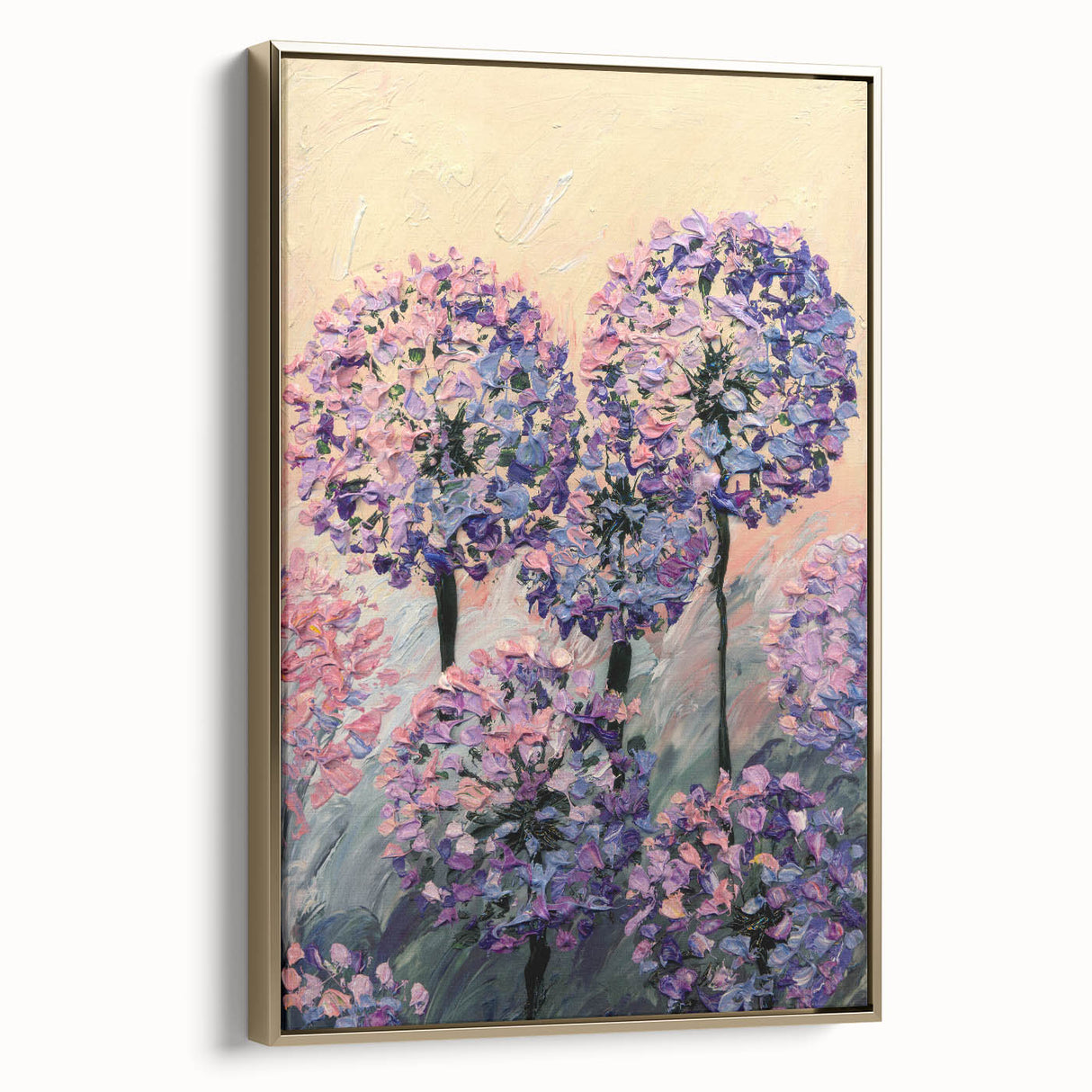 Textured Floral Wall Art – Purple and Pink Hydrangea Canvas