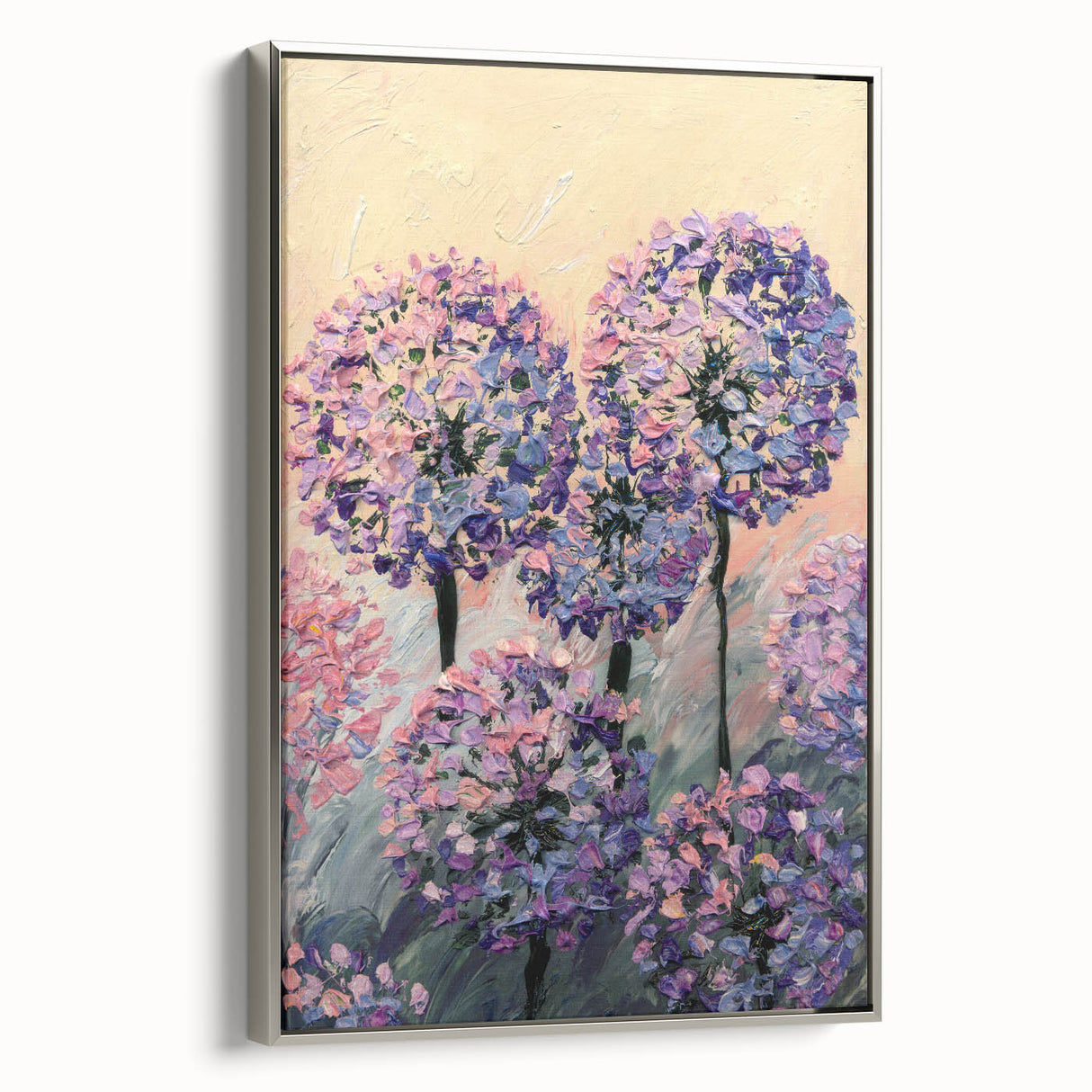 Textured Floral Wall Art – Purple and Pink Hydrangea Canvas