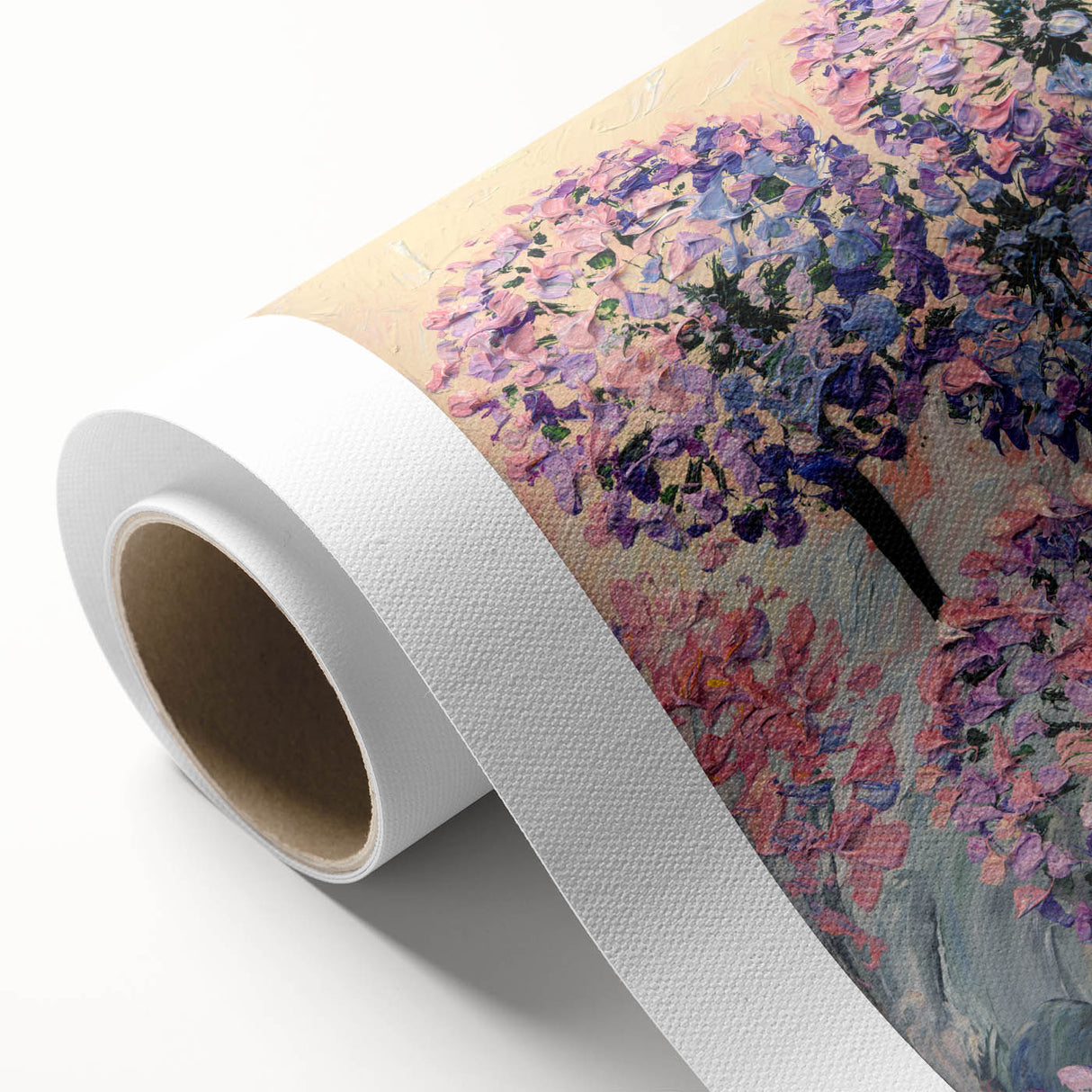 Textured Floral Wall Art – Purple and Pink Hydrangea Canvas