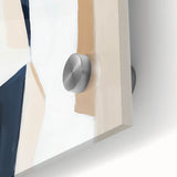 Large Abstract Wall Art – Modern Beige and Navy Canvas Composition