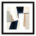 Large Abstract Wall Art – Modern Beige and Navy Canvas Composition