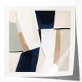 Large Abstract Wall Art – Modern Beige and Navy Canvas Composition