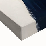 Large Abstract Wall Art – Modern Beige and Navy Canvas Composition