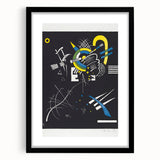 Abstract Geometric Modern Wall Art - Bold Black and Yellow Print