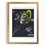 Abstract Geometric Modern Wall Art - Bold Black and Yellow Print