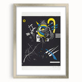 Abstract Geometric Modern Wall Art - Bold Black and Yellow Print