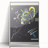 Abstract Geometric Modern Wall Art - Bold Black and Yellow Print