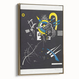 Abstract Geometric Modern Wall Art - Bold Black and Yellow Print