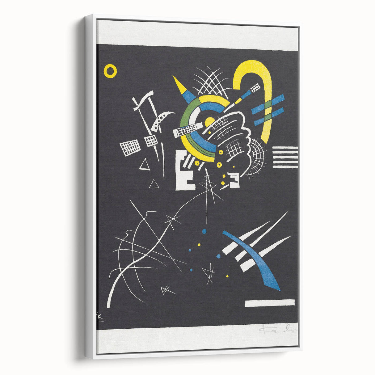 Abstract Geometric Modern Wall Art - Bold Black and Yellow Print