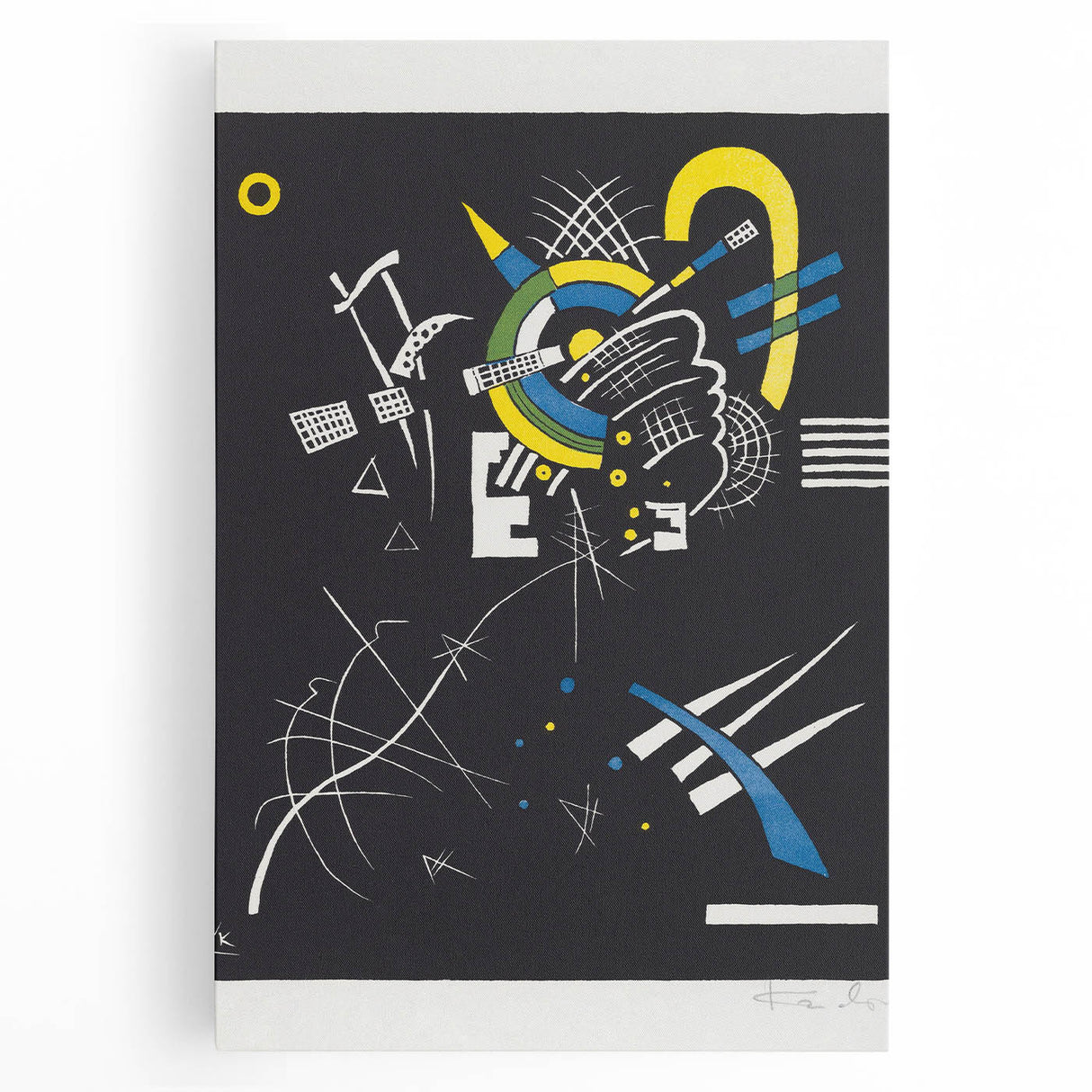 Abstract Geometric Modern Wall Art - Bold Black and Yellow Print